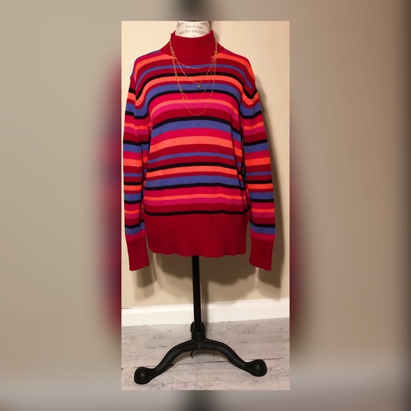 Westbound Sweaters - Westbound Assorted Stripes Sweater Size L